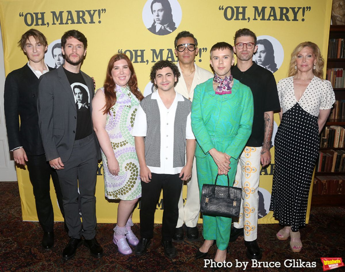 Peter Smith, James Scully, Hannah Solow, Tony Macht, Conrad Ricamora, Cole Escola, Director Sam Pinkleton and Bianca Leigh at 