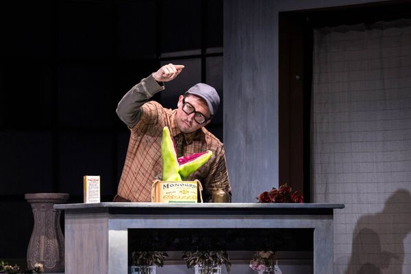 Will Roland (Seymour Krelborn) and Yvonne Freese (Audrey II Puppeteer) Photo