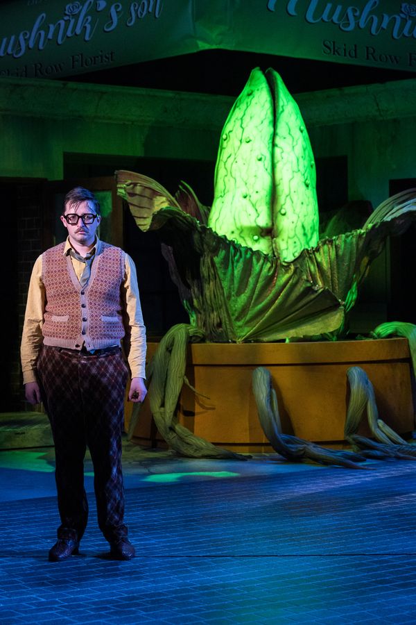 Will Roland (Seymour Krelborn) and Yvonne Freese (Audrey II Puppeteer) Photo