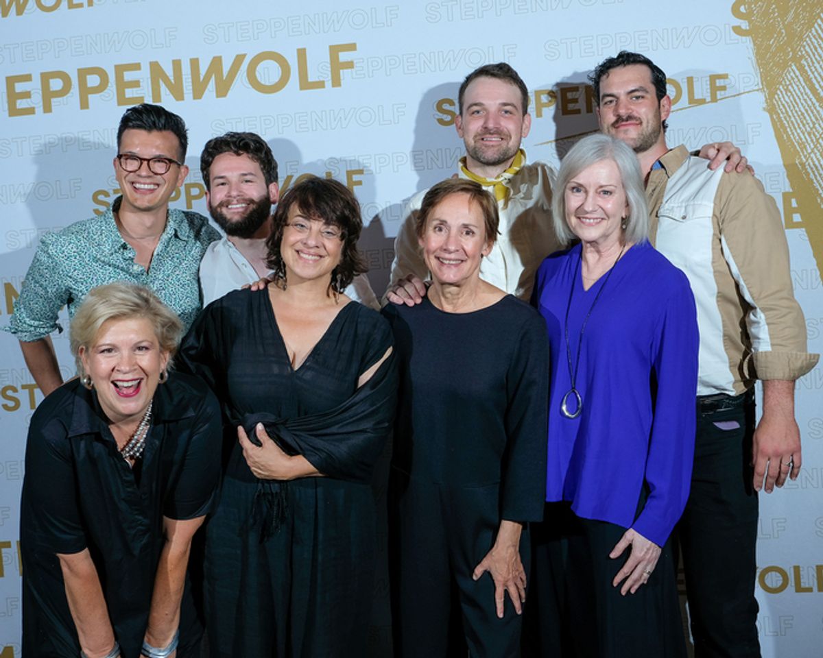 (front, l to r) Meighan Gerachis. Mara Casey, Laurie Metcalf and Mary Beth Fisher (back, l tor) Chad Bay, John Drea, Micah Stock and Evan Mulrooney  at 