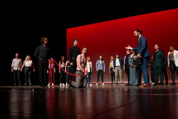 Trevor Vanderzee as Pilate, David Moreland as Jesus, and the Ensemble of Jesus Christ Photo