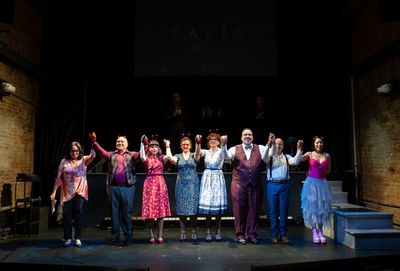 Rosalba Rol n with members of the cast and creative team of The Red Rose including oh Photo
