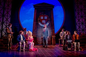 Quinn Corcoran (Emmett Forrest), Christian Melhuish (Aaron), Emma Flynn Bespolka (Elle Woods), James D Sasser (Professor Callahan), Nicole Fragala (Vivienne Kensington), Nathan Haltiwanger (Warner Huntington III), Haley Izurieta (Enid) Noah Roderiques (Ensemble) and Yash Ramanujam @ BroadwayWorld Quinn Corcoran (Emmett Forrest), Christian Melhuish (Aaron), Emma Flynn Bespolka (Ell Photo