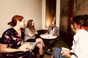 Collin Blackard charms audiences in Murder in La La Land at Brooklyn Art Haus.  Photo