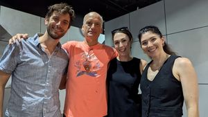 Andrew Gombas, Frank Wood, Kelley Curran and Madeleine Barker
 Photo