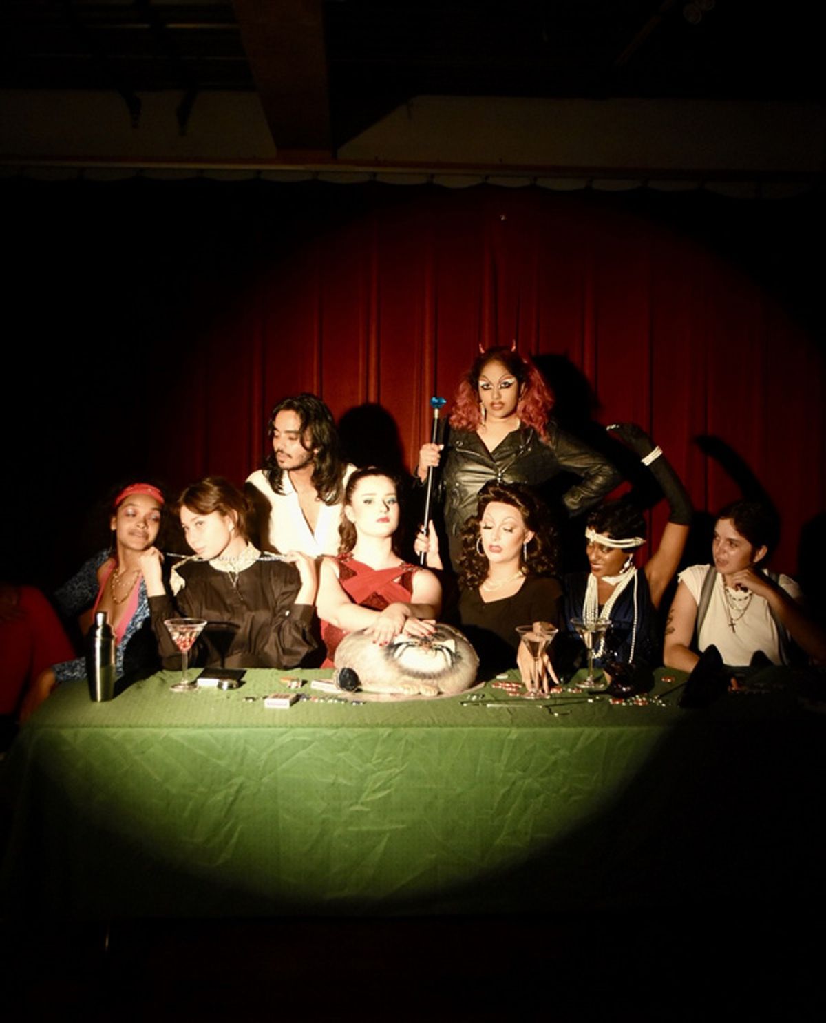 Niray Almonte, Clara McKenzie, Eka Savajol, Breene Halaby, Divya Sarma, Michael Bogardus, Amanda Whyte, and Susana Gomez Laverde at Photos: THE GOSPEL OF JOAN (CRAWFORD) At 59E59 Theaters' East to Edinburgh 2024