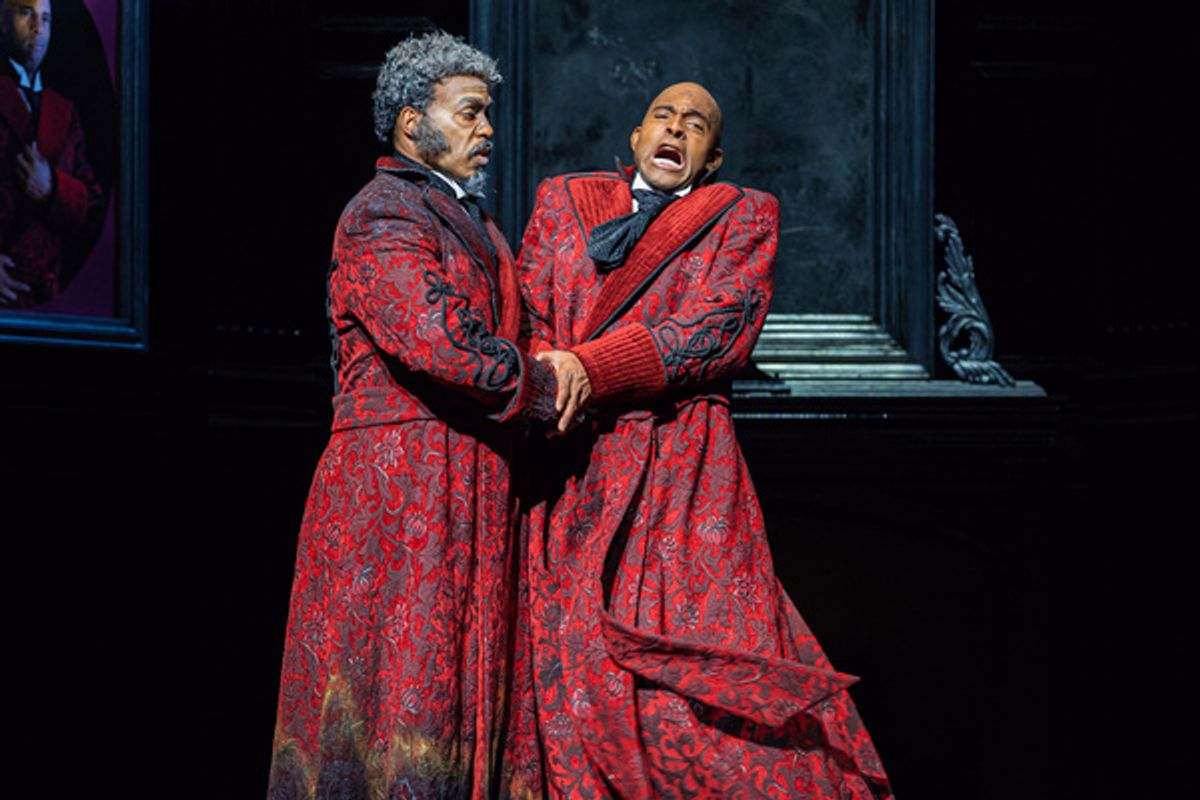  L - R Soloman Howard (Il Commendatore), Ryan Speedo Green (Don Giovanni), photo by Curtis Brown for the Santa Fe Opera at 