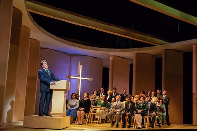 Michael Mayes (David), the Santa Fe Opera Ensemble, photo by Curtis Brown for the San Photo