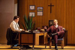 L - R: Michael Mayes (David), Greer Grimsley (Paul), photo by Curtis Brown for the Santa Fe Opera @ BroadwayWorld L - R: Michael Mayes (David), Greer Grimsley (Paul), photo by Curtis Brown for the Sa Photo