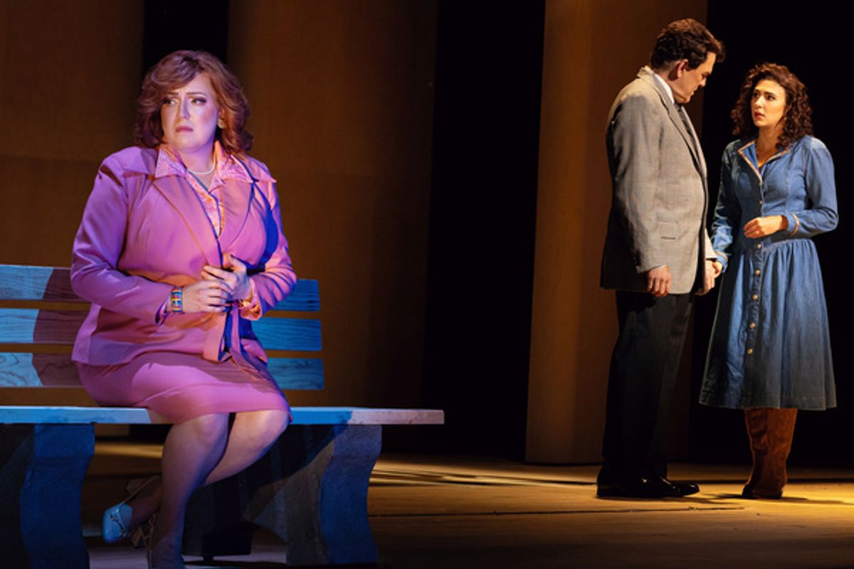 L - R: Jennifer Johnson Cano (Michele), Michael Mayes (David), Elena Villalo?n (Sheila), photo by Curtis Brown for the Santa Fe Opera at 