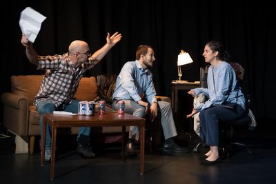 Isaac J. Conner, Miguel Bertrand & Tracey Beltrano in CON. Photo by John Robert Hoffm Photo