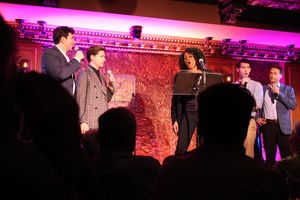 Stephanie Pope and male ensemble @ BroadwayWorld Stephanie Pope and male ensemble Photo