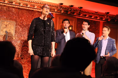 Sara Gettelfinger and male ensemble. Photo