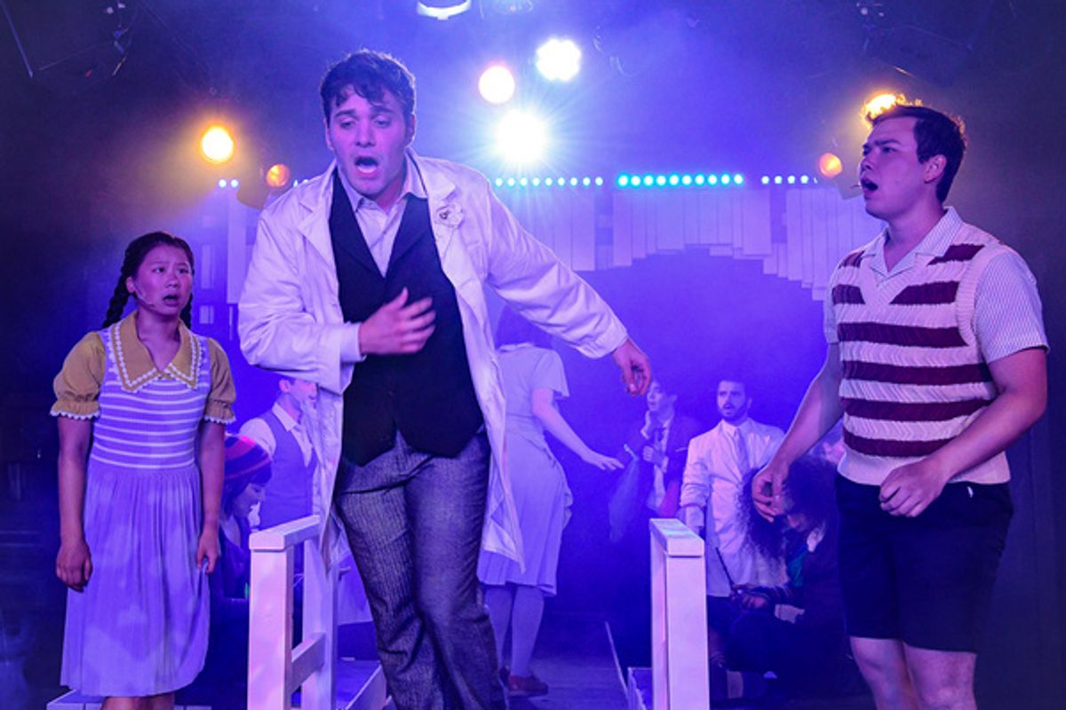 Pictured: (front, l to r) Emily Ling Mei, Joe Giovannetti and Peter Stielstra with the cast. Photo by Evan Hanover. at 