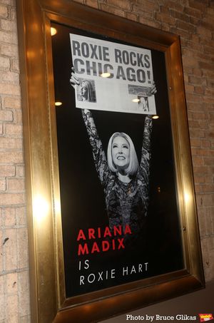 Signage of Ariana Madix in "Chicago" at The Ambassador Theatre Photo