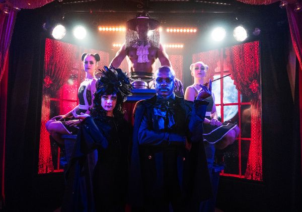 The 2024 Cast of Can Can''s The Hitchcock Hotel | Rey Rodriguez as Fulgor, Shadou Min Photo