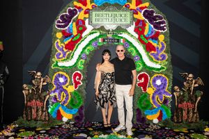 Jenna Ortega and Michael Keaton attend the Photo Call for Warner Bros. Pictures' BEET Photo