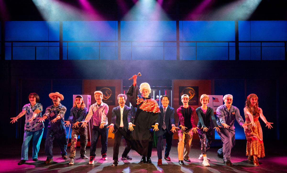 Andrew Cristi and the cast at 