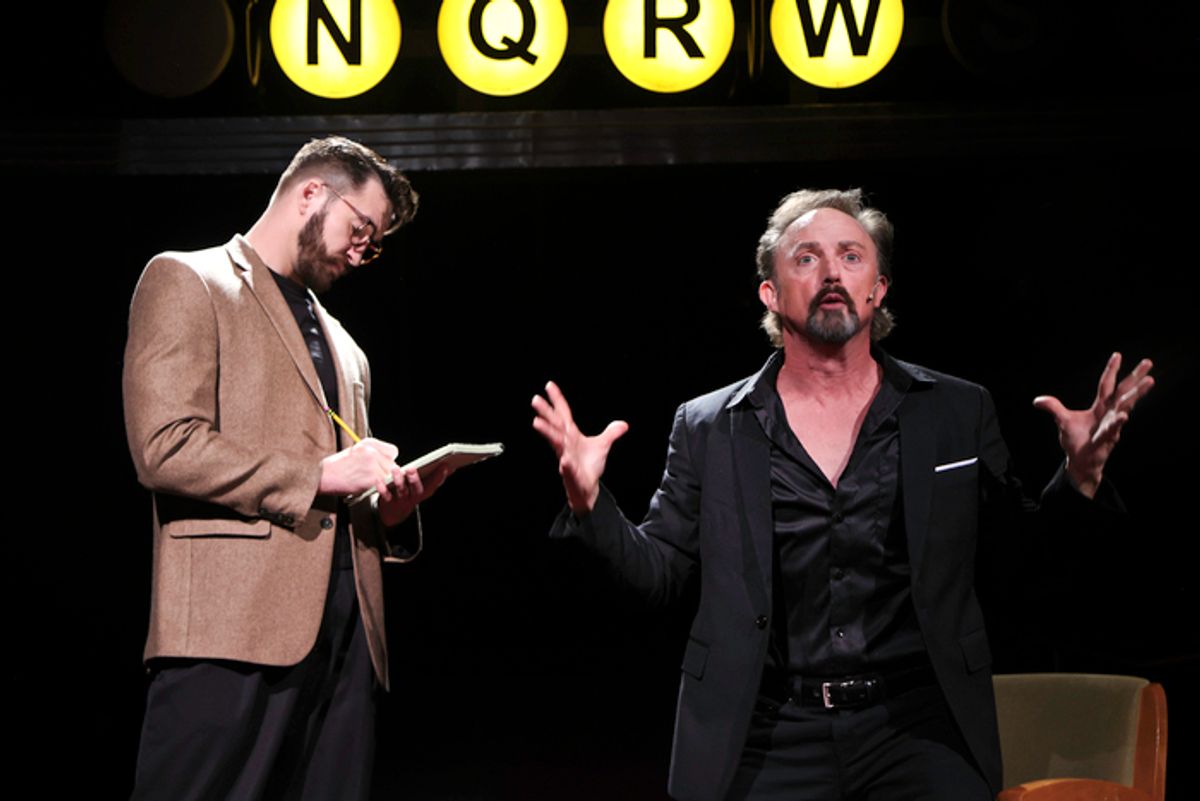 Aaron Patrick Craven and Matt Allen (Ron Carlisle) in TOOTSIE at North Shore Music Theatre (August 13 - 25, 2024). Photo by David Costa Photography
 at 