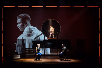 Natalie Joy Johnson, Adante Carter (back center), Joseph Morales Photo