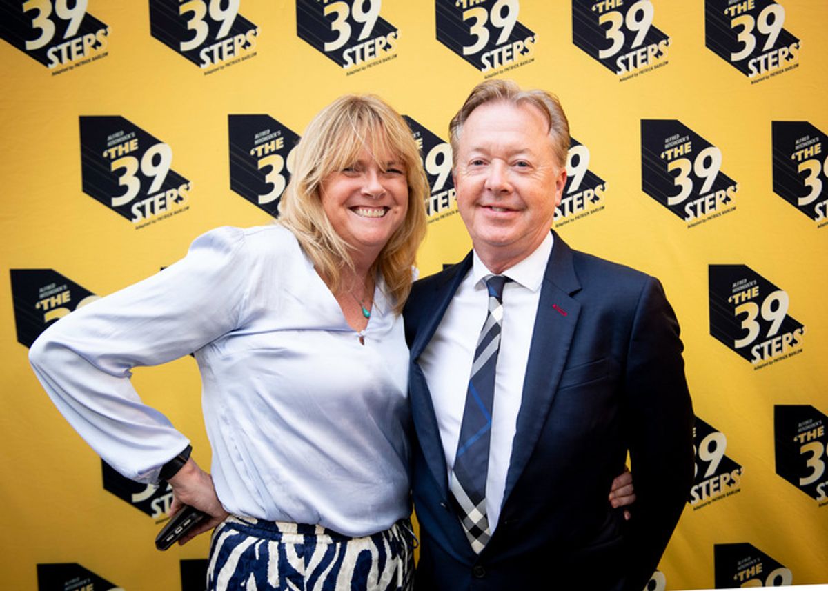 Marilyn Eardley and Edward Snape (producers) arrive at The 39 Steps press night at the Trafalgar Theatre, London. Picture date: Monday 19th August 2024. Credit: DavidJensen at 