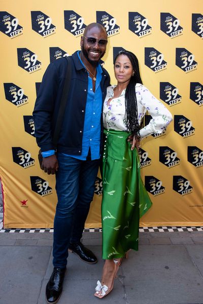 Ben Ofoedu and Precious Muir arrive at The 39 Steps press night at the Trafalgar Thea Photo