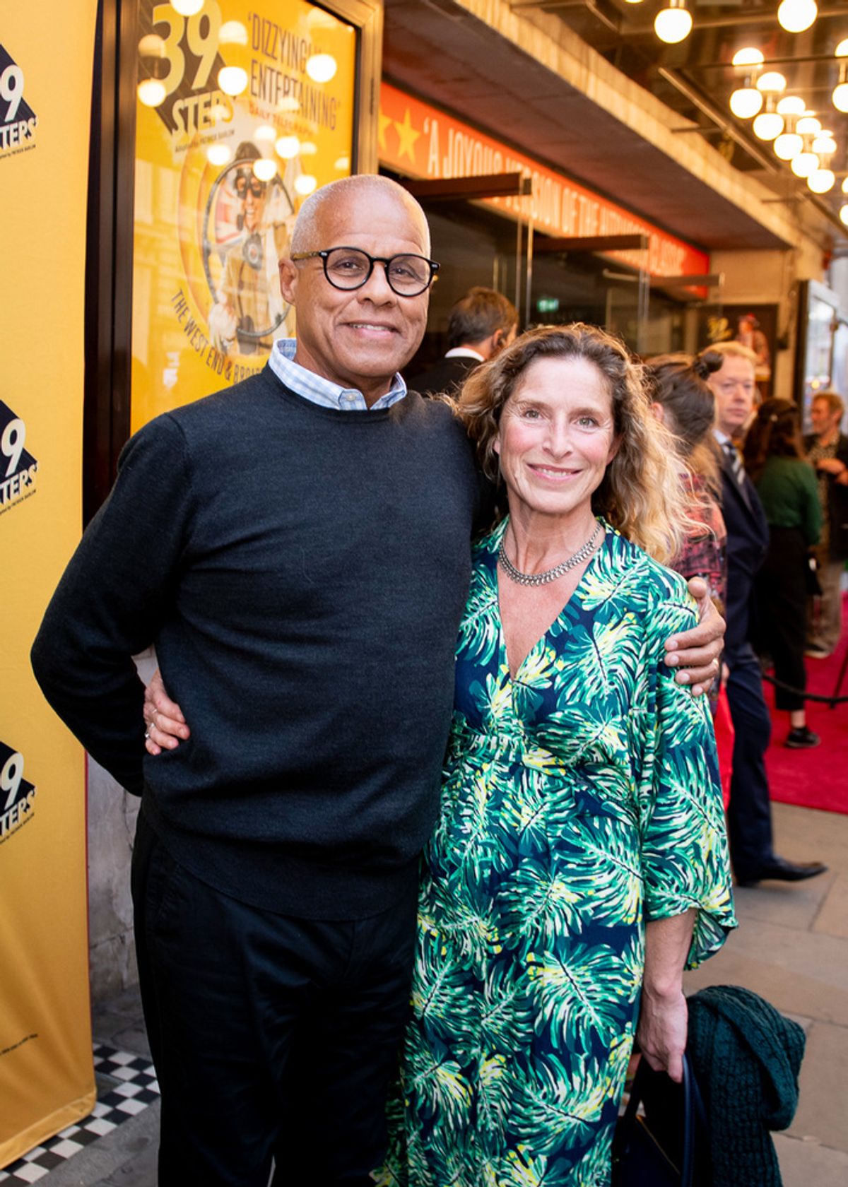 Gary Wilmot and Sarah Hill arrive at The 39 Steps press night at the Trafalgar Theatre, London. Picture date: Monday 19th August 2024. Credit: DavidJensen at 