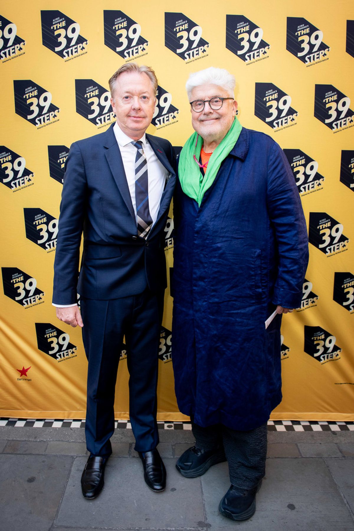 Edward Snape and Patrick Barlow arrive at The 39 Steps press night at the Trafalgar Theatre, London. Picture date: Monday 19th August 2024. Credit: DavidJensen at 