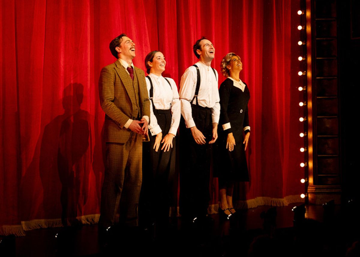 Tom Byrne, Maddie Rice, Eugene McCoy and Safeena Ladha on stage for The 39 Steps press night curtain call at the Trafalgar Theatre, London. Picture date: Monday 19th August 2024. Credit: DavidJensen at 