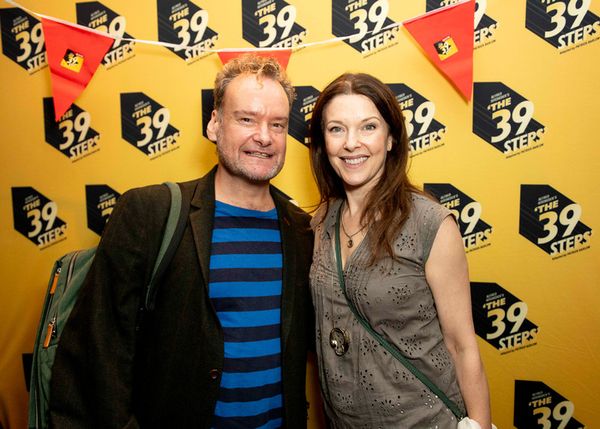 Alun Hood and Josefina Gabrielle attend The 39 Steps press night afterparty at Walker Photo