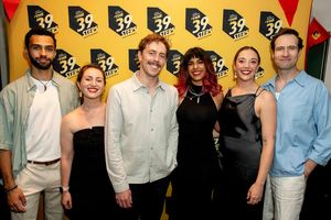 Jacob Daniels, Hannah Parker, Tom Byrne, Safeena Ladha, Maddie Rice, and Eugene McCoy attend The 39 Steps press night afterparty at Walkers of Whitehall, London. Picture date: Monday 19th August 2024. Credit: DavidJensen @ BroadwayWorld Jacob Daniels, Hannah Parker, Tom Byrne, Safeena Ladha, Maddie Rice, and Eugene McCoy Photo