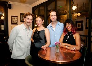 Tom Byrne, Maddie Rice, Eugene McCoy and Safeena Ladha, attend The 39 Steps press night afterparty at Walkers of Whitehall, London. Picture date: Monday 19th August 2024. Credit: DavidJensen @ BroadwayWorld Tom Byrne, Maddie Rice, Eugene McCoy and Safeena Ladha, attend The 39 Steps press nig Photo