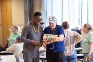 Kwame Kwei-Amarh and Elvis Costello Photo
