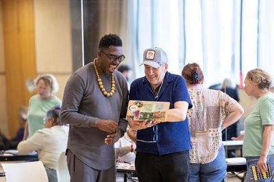 Kwame Kwei-Amarh and Elvis Costello Photo