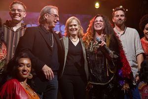 



Curtain Call where Michael Joplin (in black) was joined by Laura Joplin (centre)  Photo