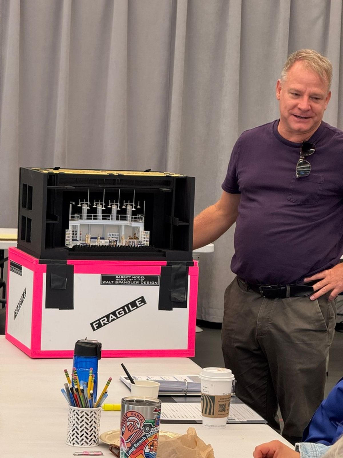  Scenic designer Walt Spangler shares the set of Babbitt. at 