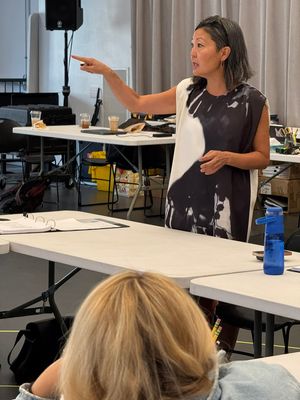Costume designer Linda Cho shares the designers for Babbitt with the cast and creativ Photo