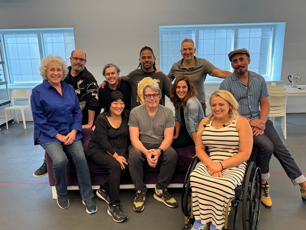 The cast of Babbitt with Christopher Ashley and Joe DiPietro. Photo