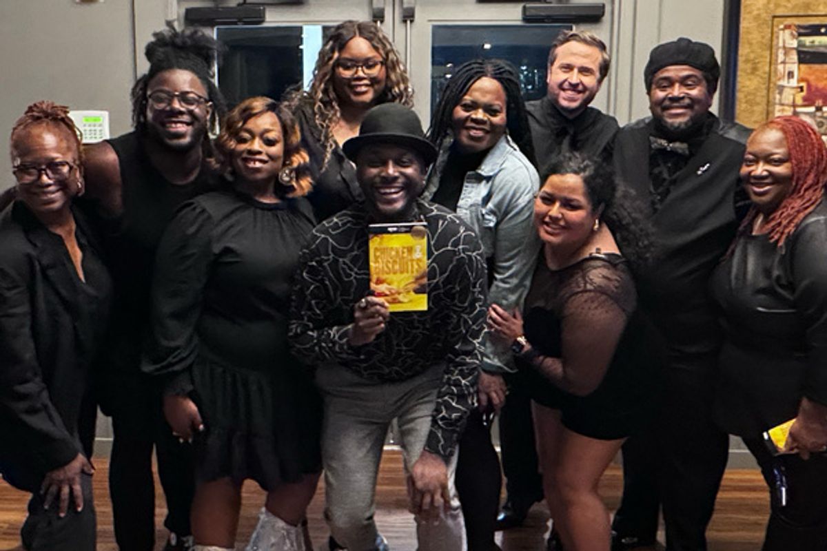 Playwright Douglas Lyons and the cast and creative team of CHICKEN & BISCUITS at 