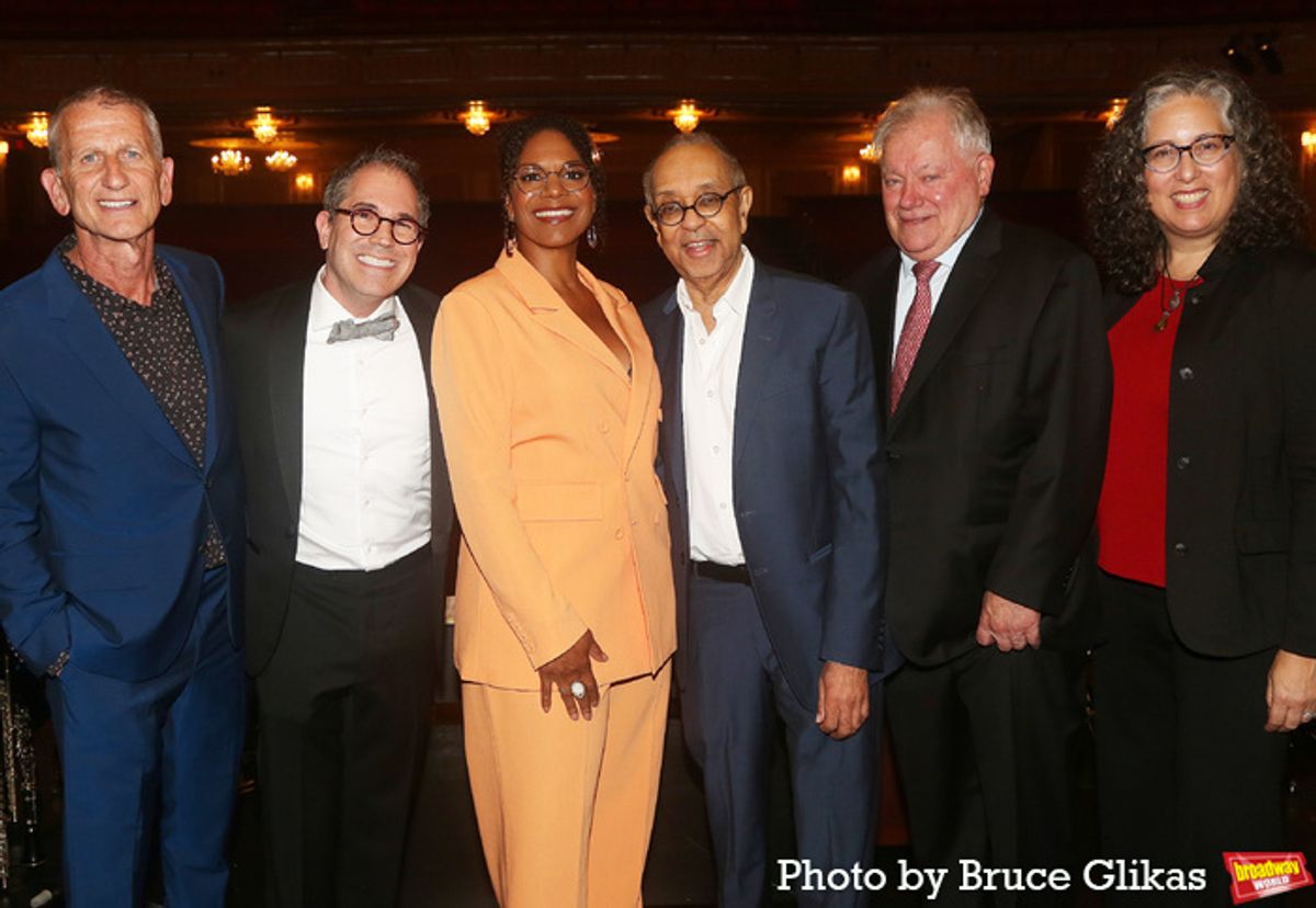 Tom Kirdahy, Andy Einhorn, Audra McDonald, George C. Wolfe, Robert E. Wankel and Mara Isaacs at 