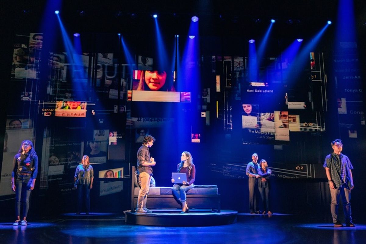 Michael Fabisch and the company of the 2024-2025 National Tour of DEAR EVAN HANSEN at 