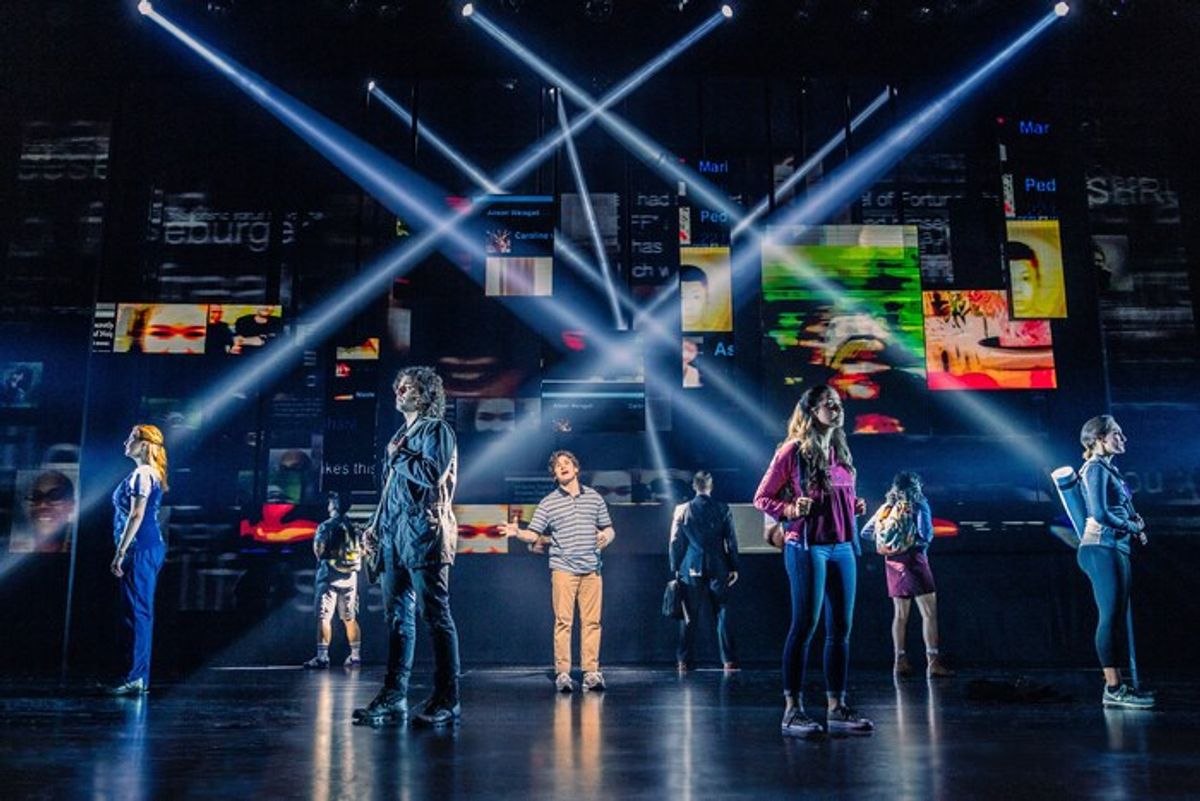 Michael Fabisch and the company of the 2024-2025 National Tour of DEAR EVAN HANSEN at 