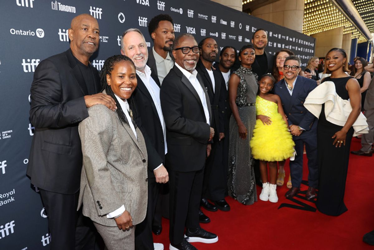 Denzel Washington, Katia Washington, Todd Black, Corey Hawkins, Michael Potts, John David Washington, Malcolm Washington, Danielle Deadwyler, Ray Fisher, Skylar Aleece Smith, Stephanie Williams, Virgil Williams and Gail Bean at 