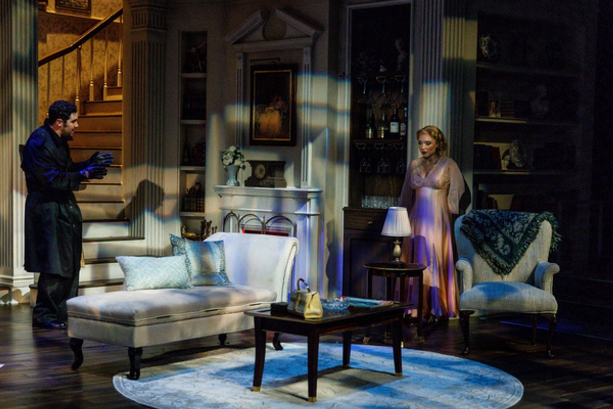 Michael Patrick Trimm and Brooke Turner in Dial M for Murder at Pittsburgh Public Theater, Sept. 11?29 at the O''Reilly Theater. Photo by Maranie R. Staab.  at 