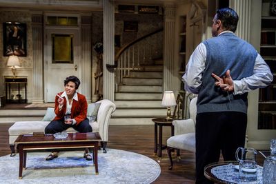 Shannon Williams and Josh Innerst in Dial M for Murder at Pittsburgh Public Theater,  Photo