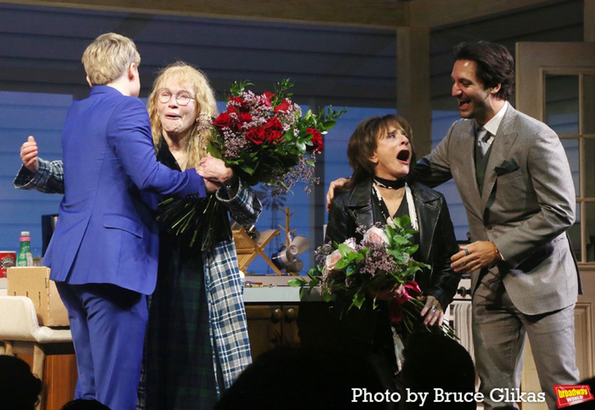 Ronan Farrow, Mia Farrow, Patti LuPone and Joshua Johnston at 