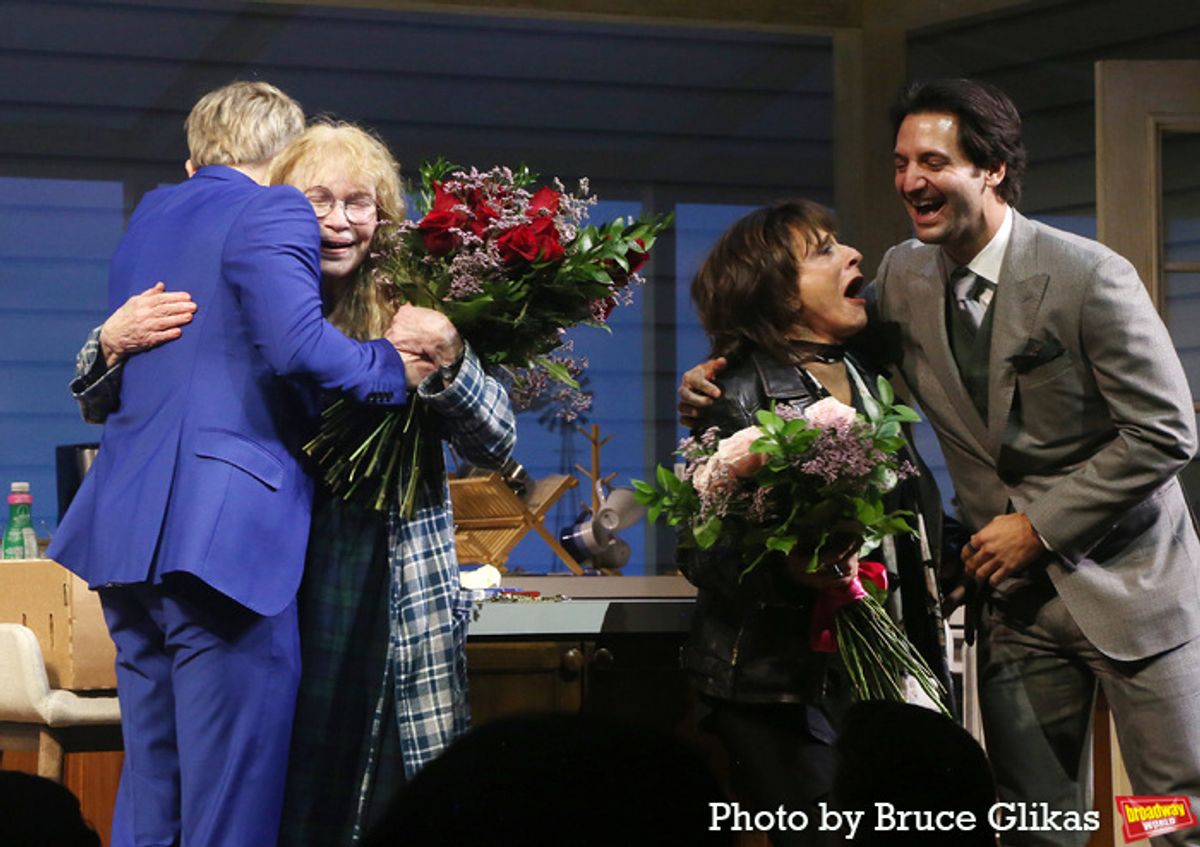 Ronan Farrow, Mia Farrow, Patti LuPone and Joshua Johnston at 