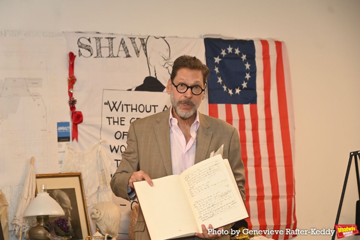 David Staller with George Bernard Shaw's notes on this play at 