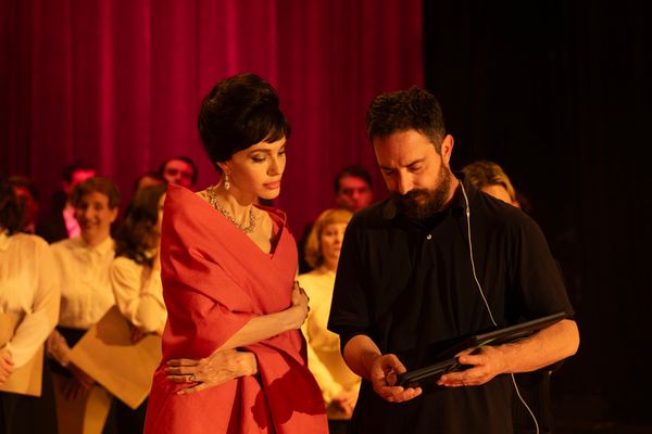 Angelina Jolie and Director Pablo Larraín Photo