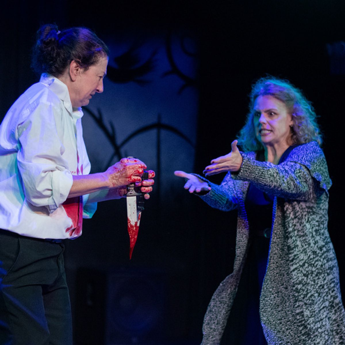 Lise Bruneau as Macbeth and Tonya Beckman as Lady Macbeth.  Photo by Chris Grady. at 